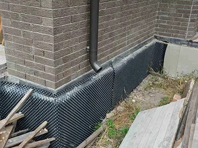 step drainage board installation